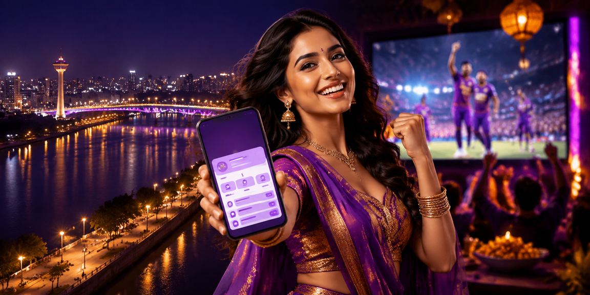 Excited young Indian player enjoying mobile betting